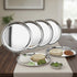 Vinod Stainless Steel Rajbhog Plate Set of 6 28.5 cm Lunch and Dinner Plate Highest Quality Stainless Steel Mirror Finish Rust Free