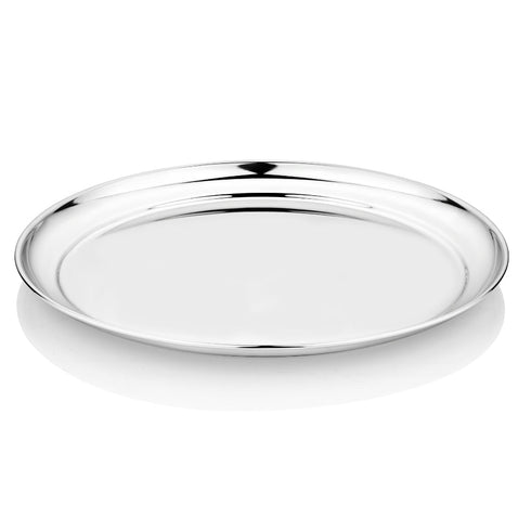 Vinod Stainless Steel Rajbhog Plate Set of 6 28.5 cm Lunch and Dinner Plate Highest Quality Stainless Steel Mirror Finish Rust Free