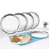 Vinod Stainless Steel Rajbhog Plate Set of 6 28.5 cm Lunch and Dinner Plate Highest Quality Stainless Steel Mirror Finish Rust Free