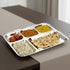 Vinod Stainless Steel 5 Compartment Plate with Square Edges Lunch and Dinner Plate Bhojan Thali High Quality Steel Rust Free Pack of 2