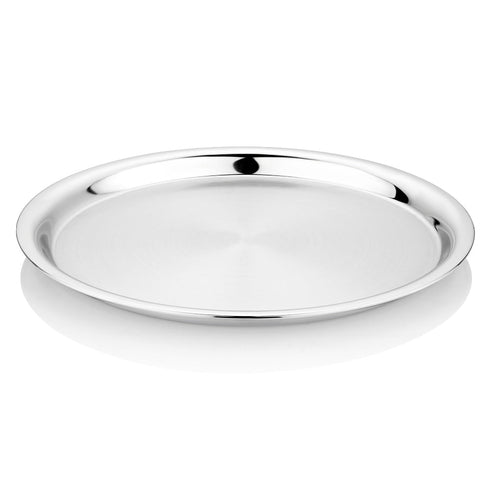 Vinod Stainless Steel Two Tone German Bogi Plate Set of 6 31 cm Lunch Plate Dinner Plate Highest Stainless Steel Mirror Finish