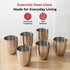 Vinod Stainless Steel Vento Glass Set of 6 300 ml Highest Grade Steel Mirror Finish Rust Free Easy to Clean and Dishwasher Safe