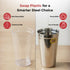 Vinod Stainless Steel Jumbo Lassi Glass Set of 2 650 ml with Food Grade Stainless Steel Mirror Finish Rust Free Dishwasher Safe