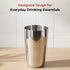 Vinod Stainless Steel Ice Thumbs Up Glass Set of 6 350 ml with High Grade Stainless Steel Mirror Finish Tough and Strong Rust Free