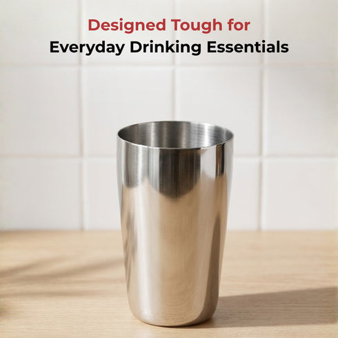Vinod Stainless Steel Ice Thumbs Up Glass Set of 6 400 ml with Highest Grade Steel Mirror Finish Rust Free Dishwasher Safe