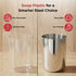 Vinod Stainless Steel Juicee Glass Set of 6 350 ml Highest Grade Steel Tough and Strong Dishwasher Safe Rust Free Long Lasting
