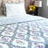 CREATUNIQ Violet Bloom Reversible Hand Block Printed Cotton Quilt