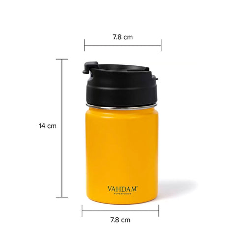Vahdam Tea Vitality Flip Bottle Insulated Yellow