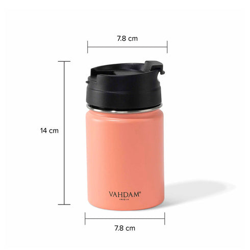Vahdam Tea Vitality Flip Bottle Insulated Coral