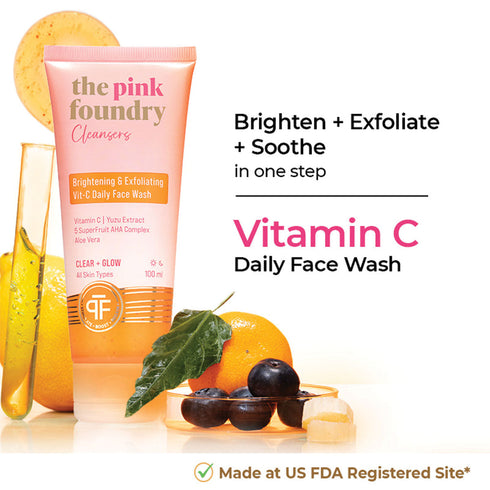 The Pink Foundry Brightening & Exfoliating Vitamin C Daily Face Wash