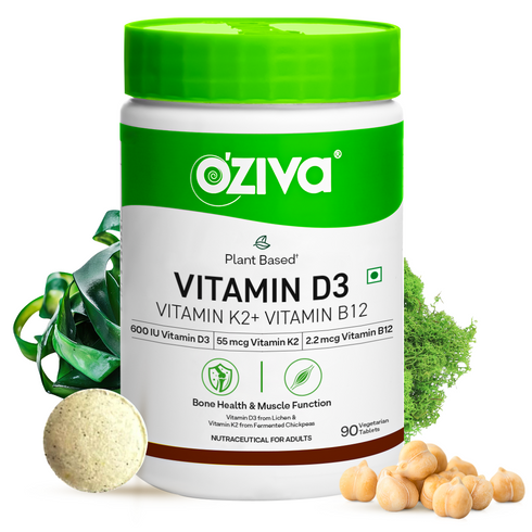 OZiva Vitamin D3, K2 & B12 for Stronger Bones & Better Muscle