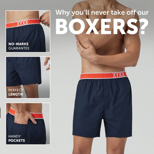 XYXX Volt Cotton Boxer Navy Blue