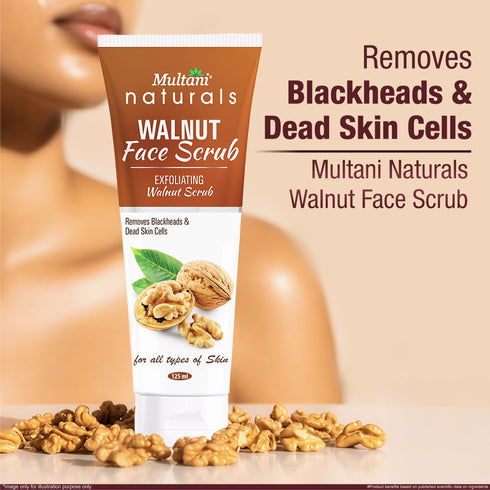Multani Pharmaceuticals Limited Multani Naturals Exfoliating Walnut Face Scrub For Removes balckheads Help to remove dead skin cells