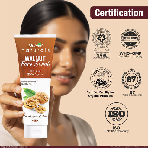 Multani Pharmaceuticals Limited Multani Naturals Exfoliating Walnut Face Scrub For Removes balckheads Help to remove dead skin cells