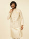 Manyavar Soft Beige Self Patterned Nehru Jacket