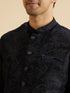 Manyavar Lustrous Blue Nehru Jacket