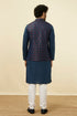 Manyavar Navy Blue Floral Patterned Half Jacket