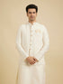 Manyavar Ivory Cream Classic Plain Nehru Jacket