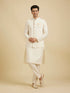 Manyavar Ivory Cream Classic Plain Nehru Jacket
