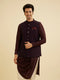 Manyavar Dark Purple Classic Plain Nehru Jacket