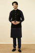 Manyavar Midnight Black Textured Jacket