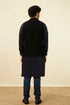 Manyavar Midnight Black Textured Jacket