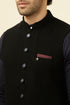 Manyavar Midnight Black Textured Jacket