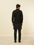 Manyavar Ebony Black Bel Buti Patterned Jacket