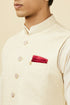 Manyavar Pearl White Bel Buti Patterned Jacket