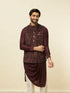 Manyavar Mauve Wine Bel Buti Patterned Jacket