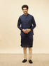 Manyavar Deep Blue Victorian Patterned Jacket
