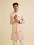 Manyavar Pink Victorian Patterned Nehru Jacket