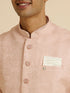 Manyavar Pink Victorian Patterned Nehru Jacket