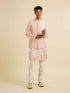 Manyavar Pink Victorian Patterned Nehru Jacket