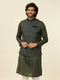 Manyavar Dark Green Victorian Patterned Nehru Jacket