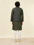 Manyavar Dark Green Victorian Patterned Nehru Jacket