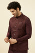 Manyavar Mauve Wine Bel Buti Patterned Jacket