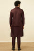 Manyavar Mauve Wine Bel Buti Patterned Jacket