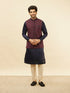 Manyavar Wine Sprig Patterned Jacket