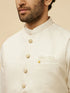 Manyavar Cream White Victorian Patterned Jacket