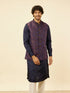 Manyavar Sapphire Blue Bel Buti Patterned Jacket
