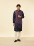 Manyavar Sapphire Blue Bel Buti Patterned Jacket