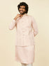 Manyavar Shell Pink Imperial Patterned Nehru Jacket