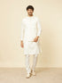 Manyavar Warm White Imperial Jaal Patterned Jacket