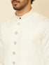 Manyavar Warm White Imperial Jaal Patterned Jacket