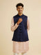 Manyavar Dark Blue Jaal Patterned Jacket