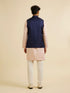 Manyavar Dark Blue Jaal Patterned Jacket