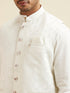 Manyavar Warm White Ditsy Floral Print Jacket