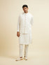 Manyavar Warm White Ditsy Floral Print Jacket