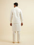 Manyavar Warm White Ditsy Floral Print Jacket